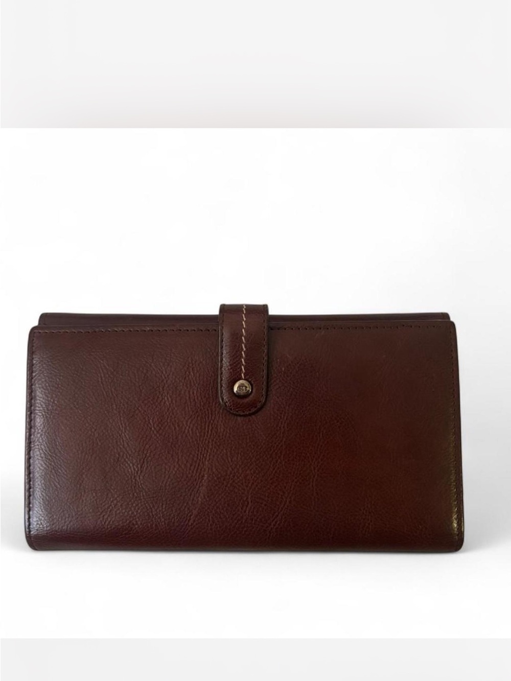 Rare Vintage Christian Dior Brown Leather Embroidered Wallet - Picture 2 of 9